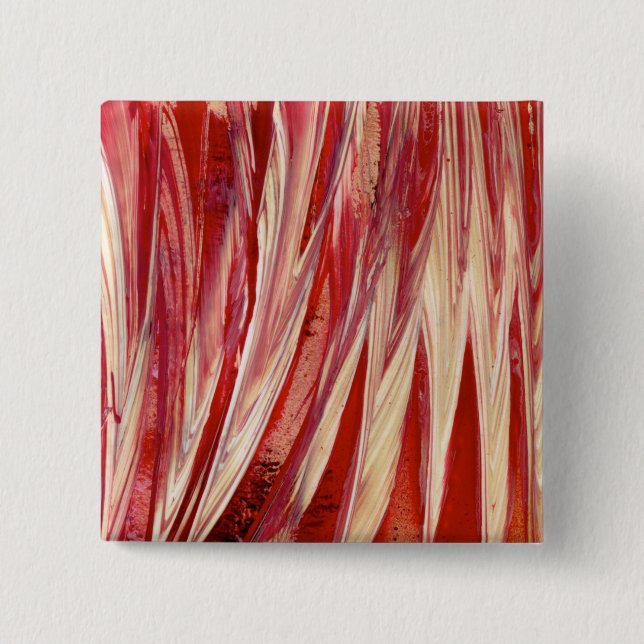 Bóton Quadrado 5.08cm Fuchsia Feather Fringe (Frente)