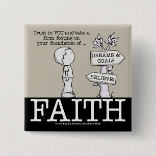 Bóton Quadrado 5.08cm Fundação da Fé