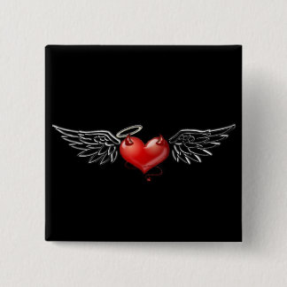 Bóton Quadrado 5.08cm Fundo do diabo do anjo
