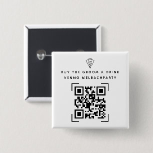 Bóton Quadrado 5.08cm Fundo do partido de solteiro   Comprar De Uma Bebi