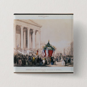 Bóton Quadrado 5.08cm Funeral das vítimas do La Madeleine