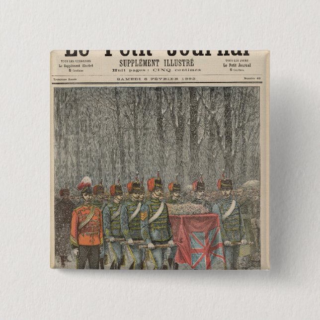 Bóton Quadrado 5.08cm Funeral do duque do vencedor de Albert de Clarence (Frente)