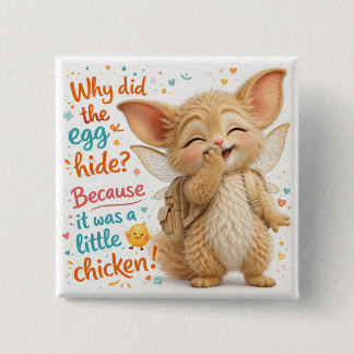 Bóton Quadrado 5.08cm Funny Egg Dad Joke
