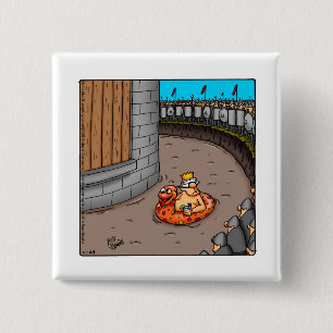 Bóton Quadrado 5.08cm Funny King Do Castelo Humor Button