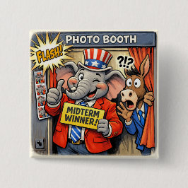 Bóton Quadrado 5.08cm Funny Republican Elephant Mid-Term Election Button