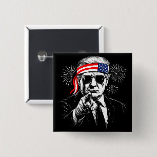 Bóton Quadrado 5.08cm Funny Trump Golfo Dos EUA 2025 4 De Julho