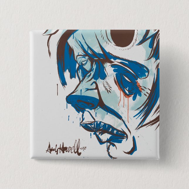 Bóton Quadrado 5.08cm Furos em minha cabeça (Frente)