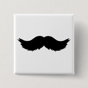 Bóton Quadrado 5.08cm Furry Mustache/bigode
