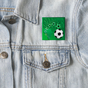 Bóton Quadrado 5.08cm Futebol África Verde Ousado Futebol