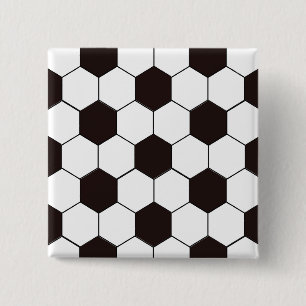 Bóton Quadrado 5.08cm Futebol   Padrão de futebol
