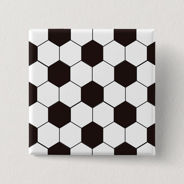 Bóton Quadrado 5.08cm Futebol | Padrão de futebol (Frente)