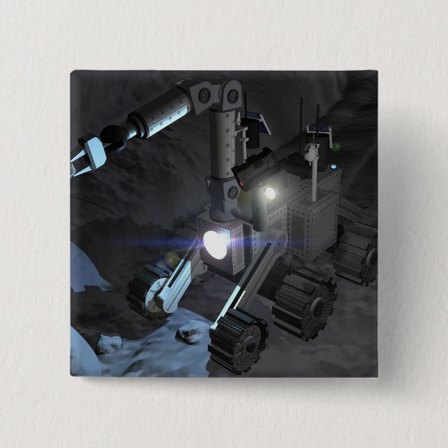 Bóton Quadrado 5.08cm Futuras missões de exploração do espaço 6 (Frente)