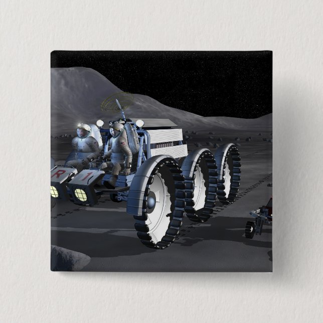 Bóton Quadrado 5.08cm Futuras missões de exploração do espaço 8 (Frente)