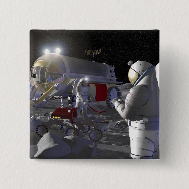 Bóton Quadrado 5.08cm Futuras missões de exploração espacial 11 (Frente)