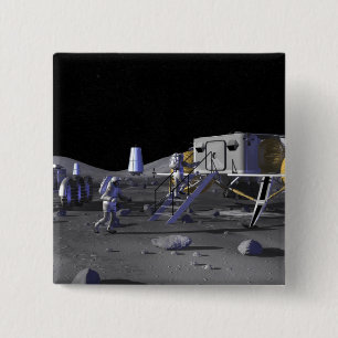 Bóton Quadrado 5.08cm Futuras missões de exploração espacial 13