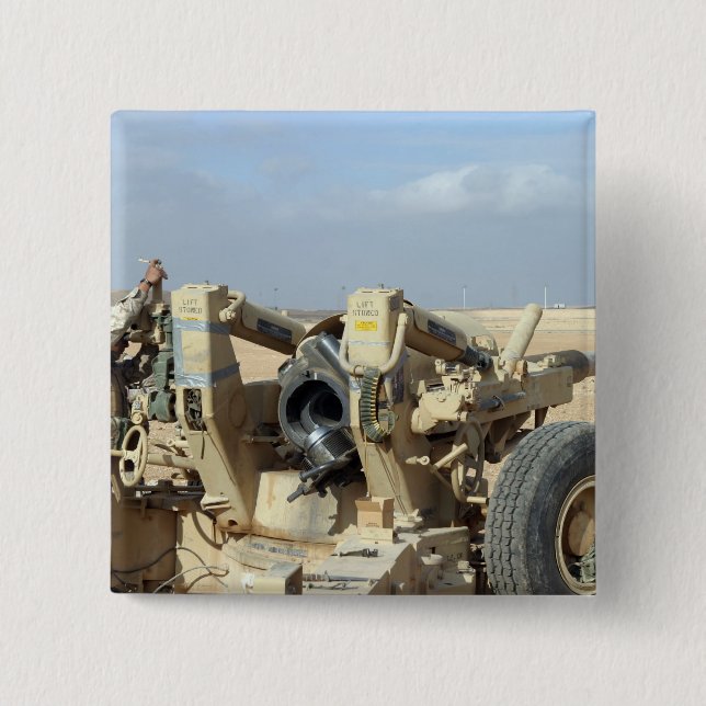 Bóton Quadrado 5.08cm Fuzileiros dos EUA se preparam para disparar um ho (Frente)