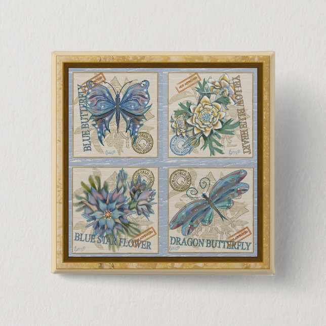 Bóton Quadrado 5.08cm G Gabinete de Criação (Frente)