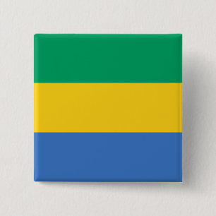 Bóton Quadrado 5.08cm Gabão Flag