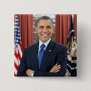 Bóton Quadrado 5.08cm Gabinete Oval EUA 44º Presidente Obama Barack