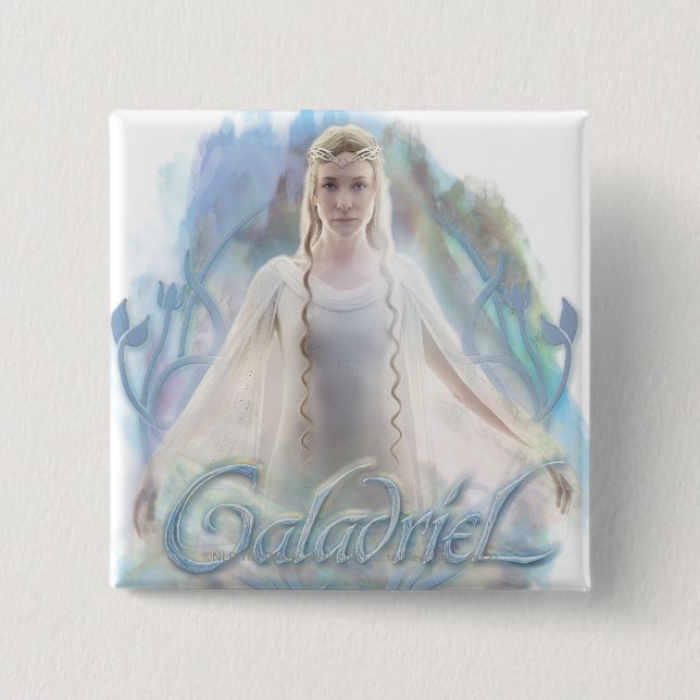 Bóton Quadrado 5.08cm Galadriel com nome (Frente)