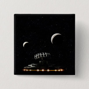 Bóton Quadrado 5.08cm Galáxia - Artesanato Espacial Radar - Sci-Fi