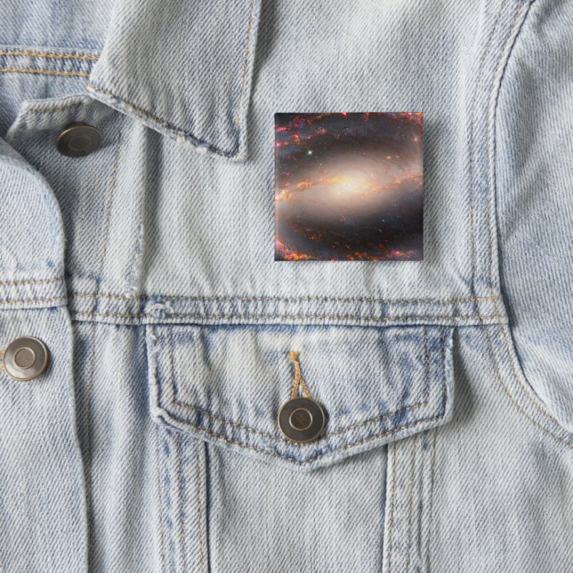 Bóton Quadrado 5.08cm Galáxia Espiral Ngc 1300. (In Situ)