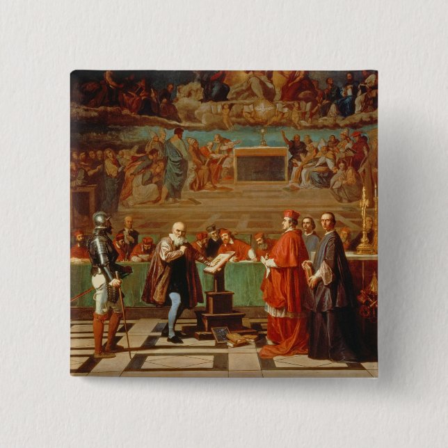 Bóton Quadrado 5.08cm Galileo Galilei (1564-1642) antes dos membros do (Frente)