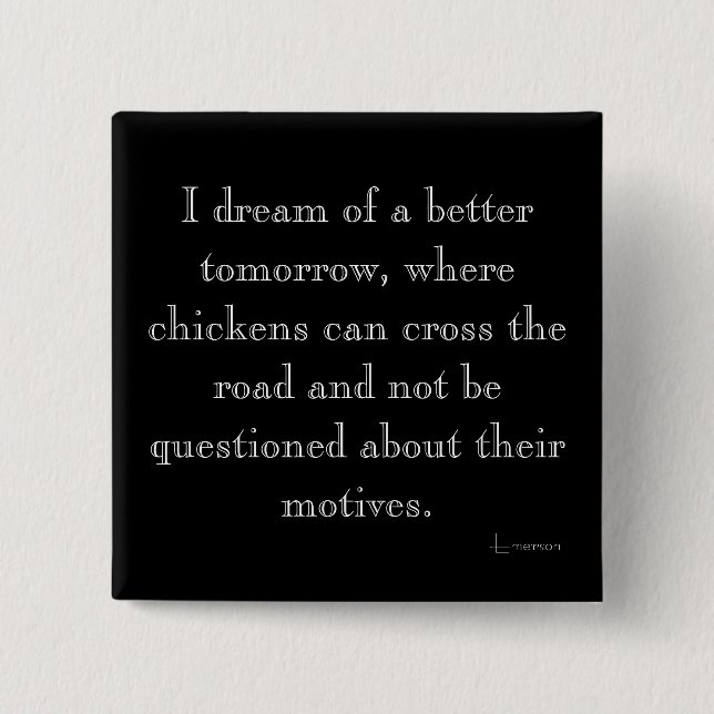 Bóton Quadrado 5.08cm Galinhas Engraçadas Atravessando o Magnet (Frente)