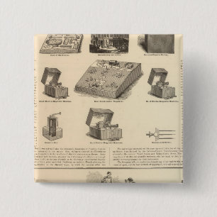 Bóton Quadrado 5.08cm Galvano Faradic Manufacturing Company Bickford