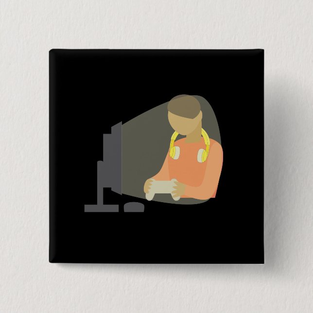 Bóton Quadrado 5.08cm Gamer (Frente)