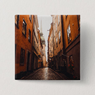 Bóton Quadrado 5.08cm Gamla Stan, Estocolmo, Suécia 