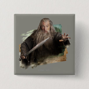 Bóton Quadrado 5.08cm Gandalf com Espada