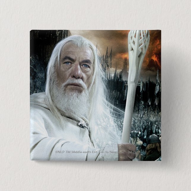 Bóton Quadrado 5.08cm GANDALF™ com Funcionarios (Frente)