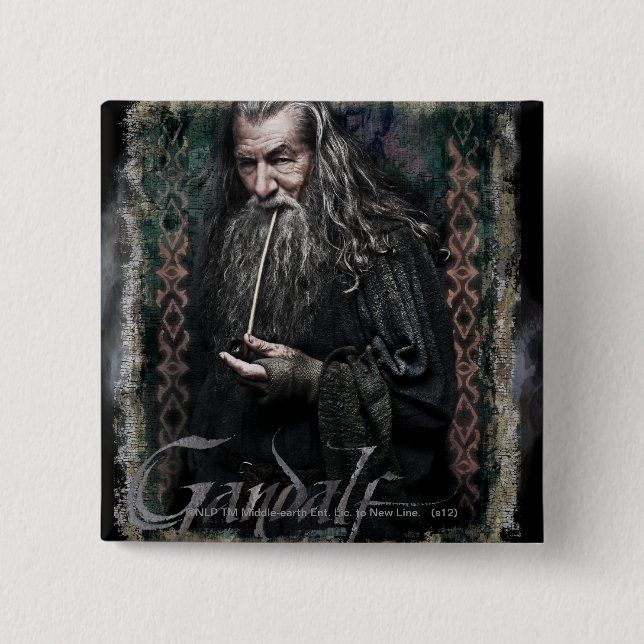 Bóton Quadrado 5.08cm Gandalf com nome (Frente)