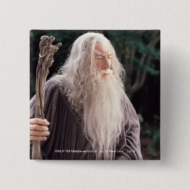 Bóton Quadrado 5.08cm GANDALF™ em pé (Frente)