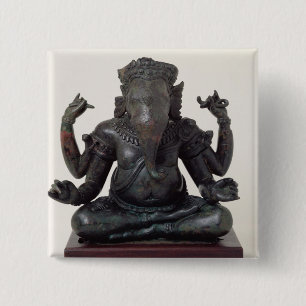 Bóton Quadrado 5.08cm Ganesh, 12th-early século XIII atrasado, Angkor