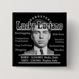 Bóton Quadrado 5.08cm Gangster Lucky Luciano