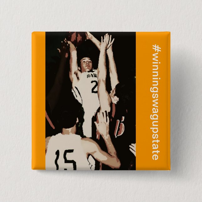 Bóton Quadrado 5.08cm ganhos de vencimento do norte do estado (Frente)