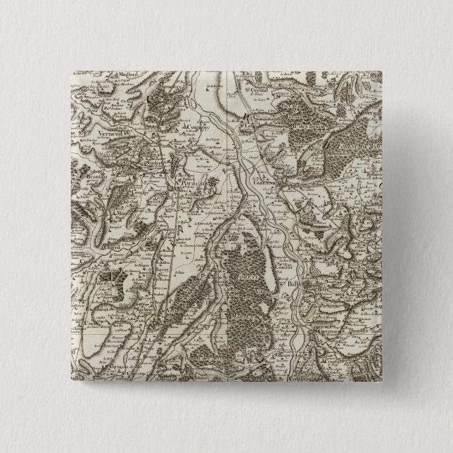 Bóton Quadrado 5.08cm Gannat, Rua (Frente)