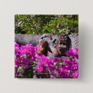 Bóton Quadrado 5.08cm Gárgula japonesa