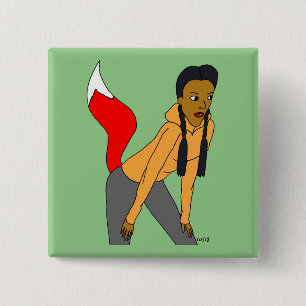 Bóton Quadrado 5.08cm garota foxy