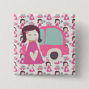 Bóton Quadrado 5.08cm Garotas indo a lugares