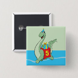 Bóton Quadrado 5.08cm Garoto, Dinossauro de Aniversário 5