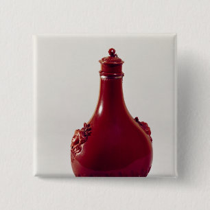 Bóton Quadrado 5.08cm Garrafa do peregrino, Meissen, c.1710