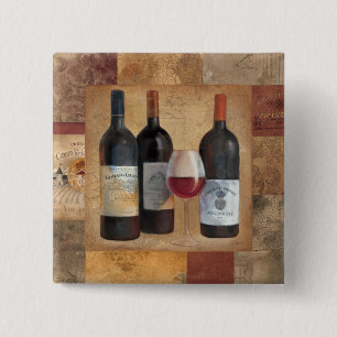 Bóton Quadrado 5.08cm Garrafas de vinho com vidro