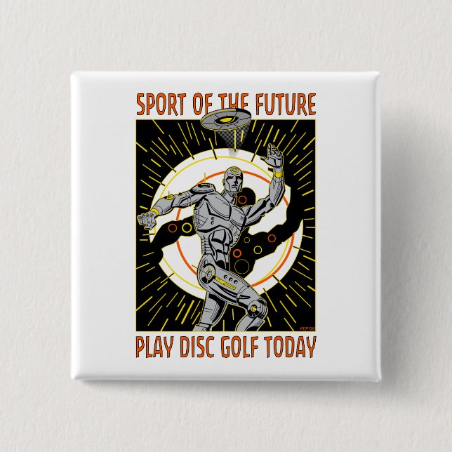 Bóton Quadrado 5.08cm Gatilho robô nº 1 (Frente)