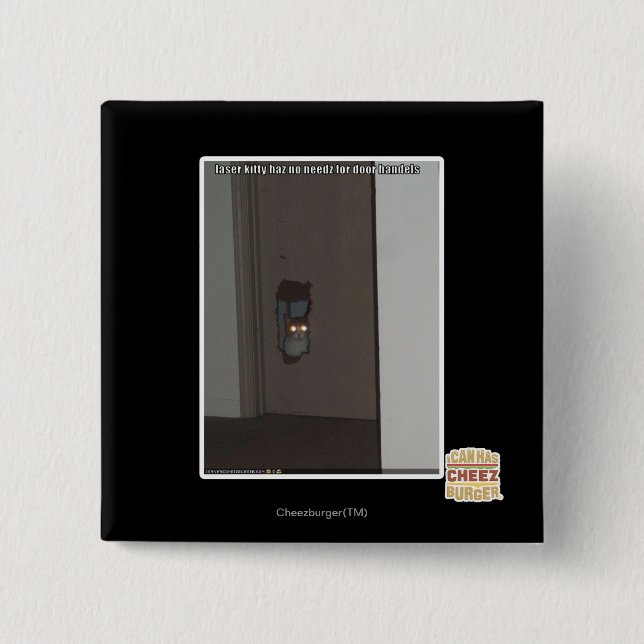 Bóton Quadrado 5.08cm Gatinho do laser (Frente)