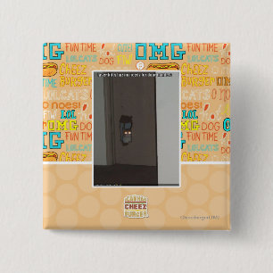 Bóton Quadrado 5.08cm Gatinho do laser