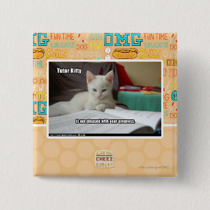 Bóton Quadrado 5.08cm Gatinho do tutor