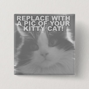 Bóton Quadrado 5.08cm Gatinho Kitty Personalizado